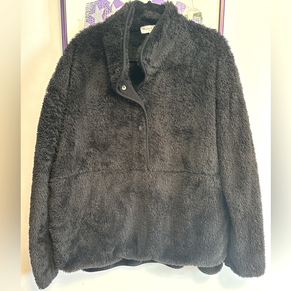 EUC Michael Stars 1/4 snap Fleece Sweatshirt, Sz XL